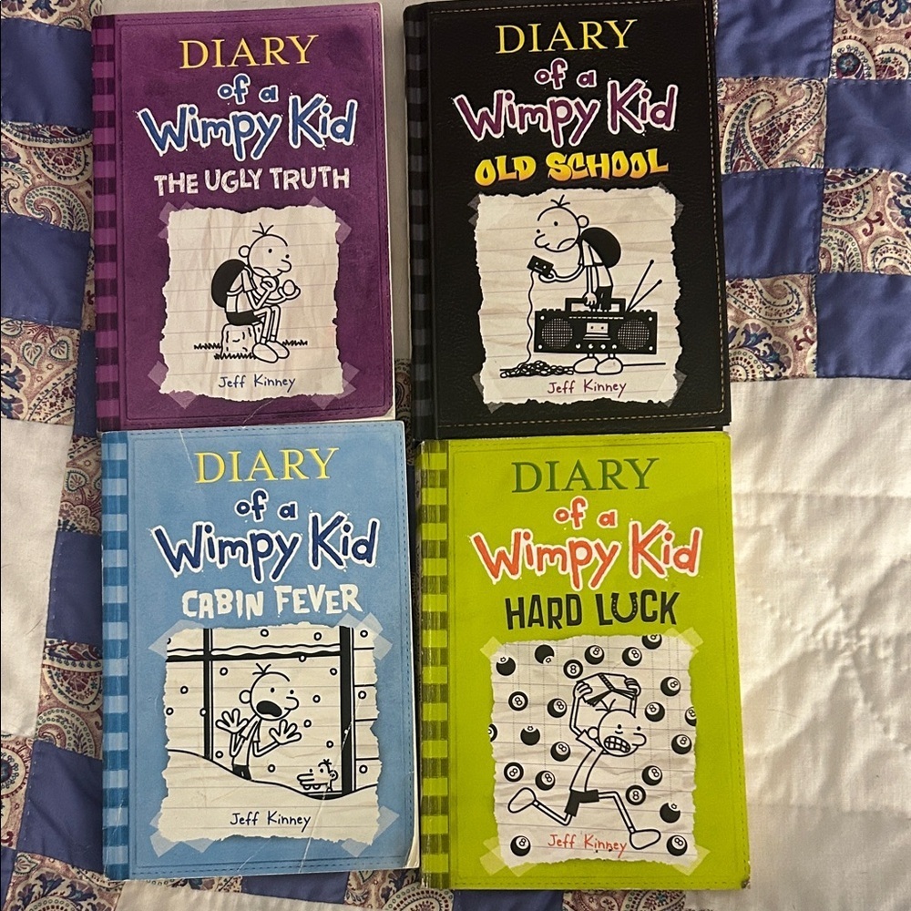 Diary of a Wimpy Kid Book Set old school, cabin, fever, hard luck the ugly truth
